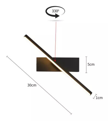 Arandela Rotatória de Parede para Quarto - Iluminação Multiangular